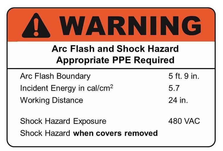 arc flash label, incident energy, ieee 1584, nfpa 70e