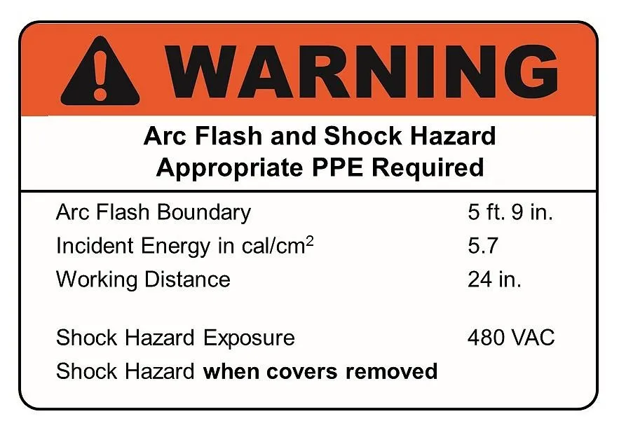arc flash label, incident energy, ieee 1584, nfpa 70e